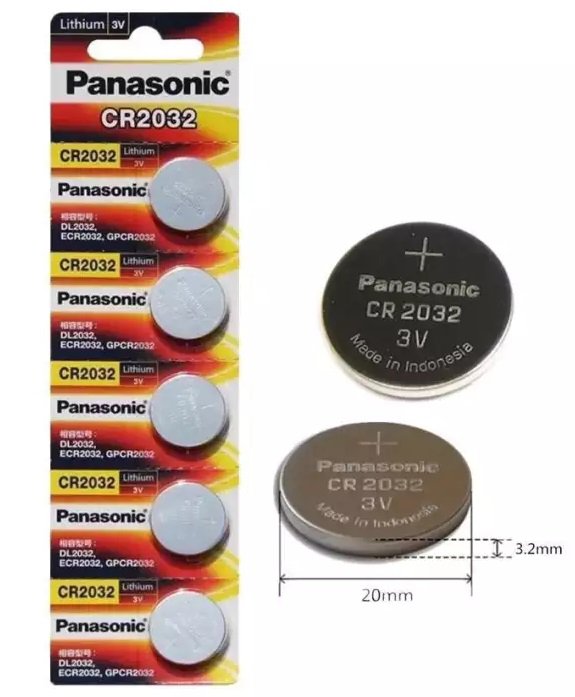 ถ่านLithium Panasonic CR-2032 3V(5ก้อนแผง)