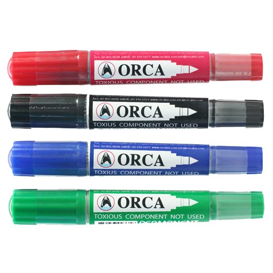 ปากกาเคมี 2 หัว ORCA สีเขียว(ด้าม)