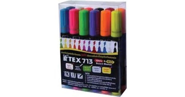 ปากกาชอล์คสะท้อนแสงTex#713ชุด12สี (แพ็ค12ชิ้น)